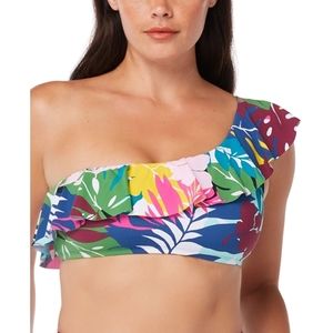 NWT Bleu Rod Beattie Women's on a Brighter Note Ruffle One Shoulder Swim Top